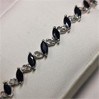 $800 Silver Sapphire(6.8ct) Bracelet