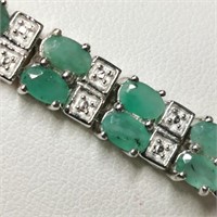 Silver Emerald(7.2ct) Bracelet
