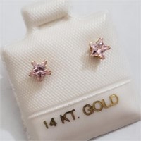 $200 14K  Pink Cz Earrings