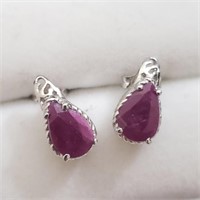 $100 Silver Ruby(2ct) Earrings