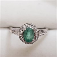 $120 Silver Emerald CZ Ring