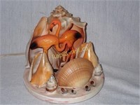 Vintage Flamingo & Seashell Lamps