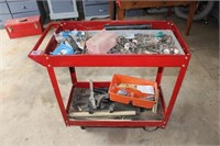 Red Pull Cart with Contents