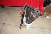 Bucket of Misc. Saws and Roller