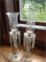 (2) Lamps w/Hanging Crystals