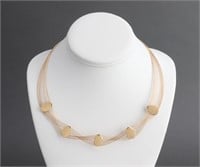 14K Yellow Gold Wire Necklace