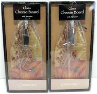 * Set of 2 Glass Cheese Boards