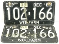 December 1963 Wisconsin Farm License Plates