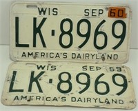 September 1959 Wisconsin License Plates