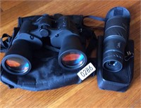 Binoculars and a Spotting Scope