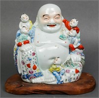 Chinese Polychrome Porcelain Laughing Buddha