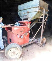 M2B seed cleaner on wheels and grain bin