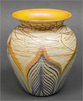 Durand Feathered Art Glass Vase