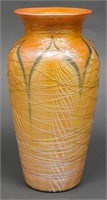 Durand Tall Feathered Art Glass Vase