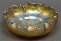 Tiffany Studios Favrile Glass Ruffled Bowl
