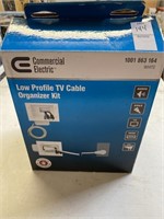 Low profile TV cable organizer kit