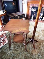 Antique Occasional Table & Coat Tree