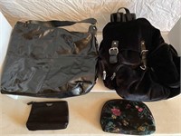 Black Purse, Velvet Backpack