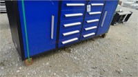 Unused blue 10-Drawer/ 2 Door Tool Workbench