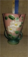 ROSEVILLE WHITE ROSE VASE 980-6