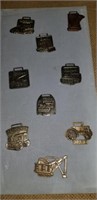 GROUP OF 9 MACHINERY WATCH FOBS