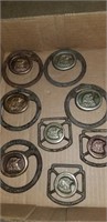 FLAT OF HORSE BRIDLE ROSETTES WITH EAGLE HEADS