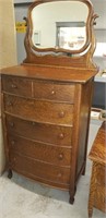 BOW FRONT HIGHBOY WITH MIRROR