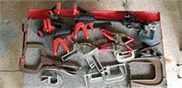 large lot of clamps