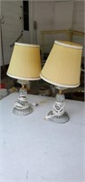 Pretty pair of side table lamps approx 16 inches