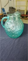 Beautiful blue glass pitcher