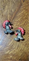 Pair of Rooster pins