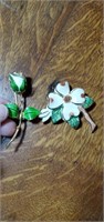 Rose and Dogwood pins