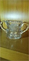 Crystal double handled cup approx 3