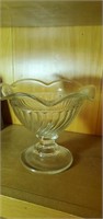 colorless glass compote approx 6