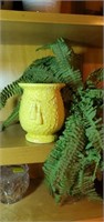 Lively yellow vase and fern marked