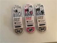 Lot of 3 Skull Candy INK'D Earbuds
