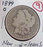 1899-0 New Orleans Morgan US silver dollar