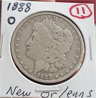 1888-0 New Orleans Morgan silver dollar
