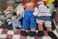 5 dolls Raggedy Ann Andy Cabbage Patch etc