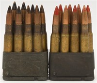 (2) M1 Garand Clips 8 rds ea of  .30-06 ammo: one