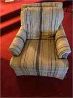 Striped Chair w/Ottoman