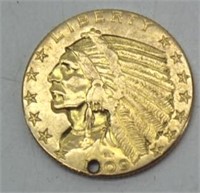 1909 Five Dollar Indian Head USA Gold Coin