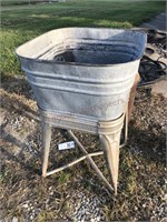 Galvanized Wash Tub & Ever Ready Stand