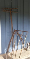 ANTIQUE GRAIN CRADLE SCYTHE & FORKS