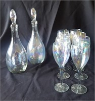 GASOLINE GLASS DECANTERS & STEMWARE SETS