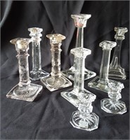 GLASS CANDLESTICKS