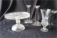 GLASS CAKE PLATE AND MORE