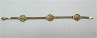 10K Yellow Gold Religious Raphael Cherubs Bracelet