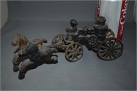 Antique Fire Wagon W/ Horses