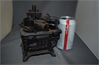 Queen Miniature Cast Iron Cook Stove W/Accesories